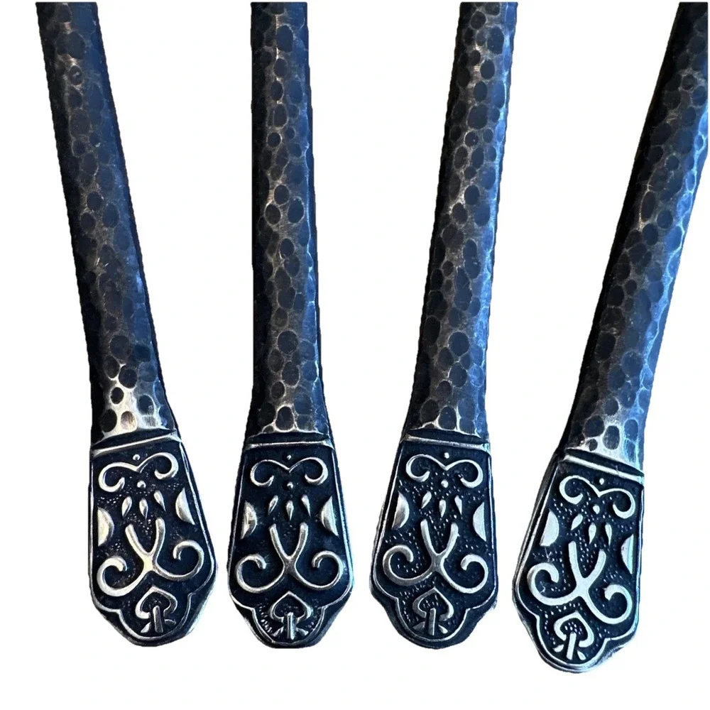 4 Oval Soup‎ Spoons Gourmet Settings AVALON BARCELONA Stainless Flatware 8.2